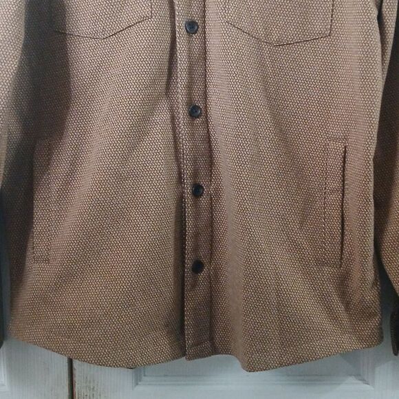 Express Men's Brown Tan button front lightweight casual jacket Sz S NWOT - Picture 2 of 7